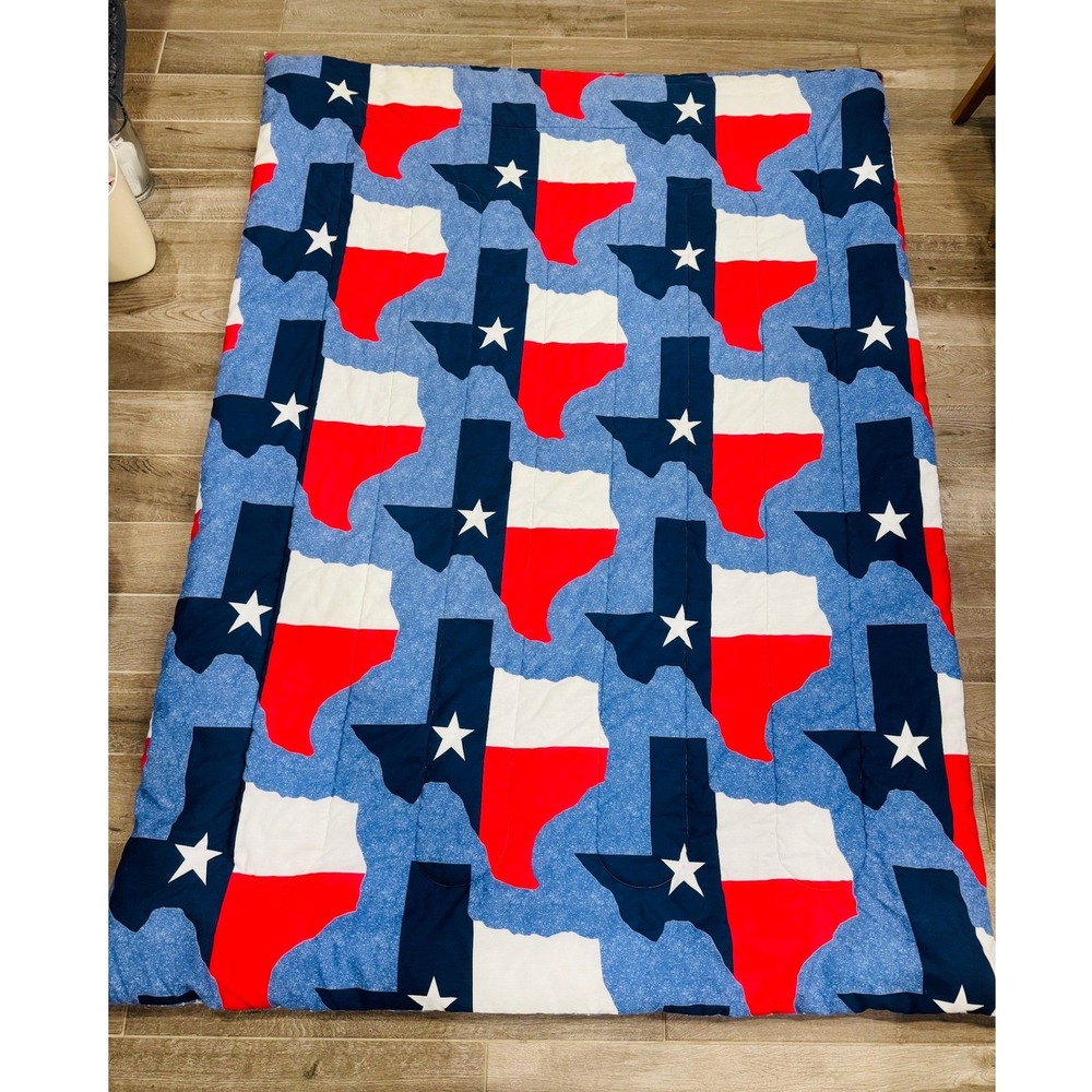 Texas Flag Twin Comforter Quilt Bedding Reversible Stars 84x54 Lone Star State